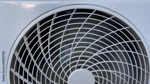 Wallpaper Mural ceiling fan in the operating air conditioning unit. Close up of Rusted and Weathered Industrial and home Air Conditioning Units Torontodigital.ca