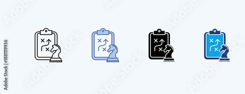 Strategy Multiple Icon Illustration Vector