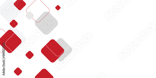 white background with abstract red grey square decoration. vector illustration for modern presentation background, brochure design, business card background, website slider, landing page.eps.10.
