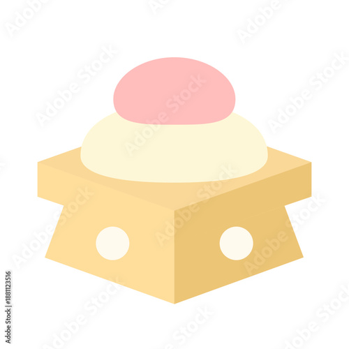 まる餅 ひな祭り 餅 ベクターイラスト 春 お祝い 紅白 縁起物