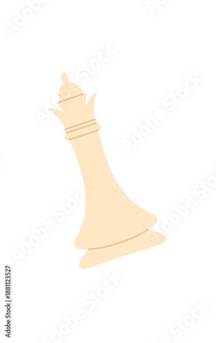 Flat chess piece sticker design. Elegant table game element with a chessboard bishop and pawn concept. Perfect for boardgame hobby lovers, strategy themes, and graphic templates.