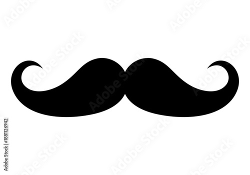 Mustache icon. Vector moustache vintage shape symbol. Heavy mustache icon, simple style
