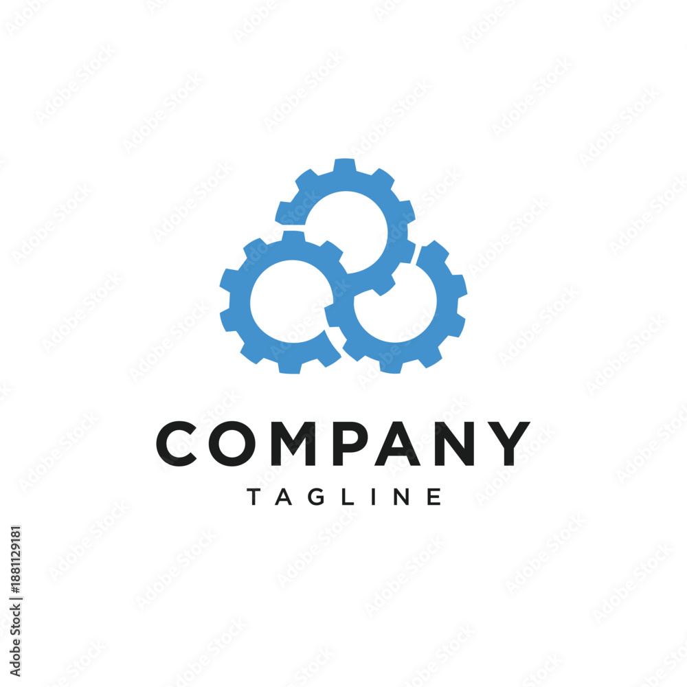 Fototapeta premium Cloud Gear Techno Simple Logo Icon Vector