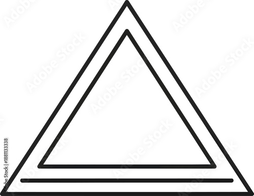 Black Triangle Shape on White Background.