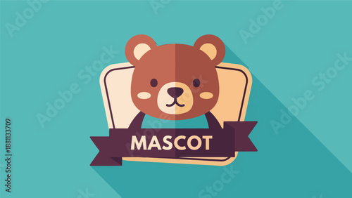 Cartoon Bear Mascot Character Design Illustration.