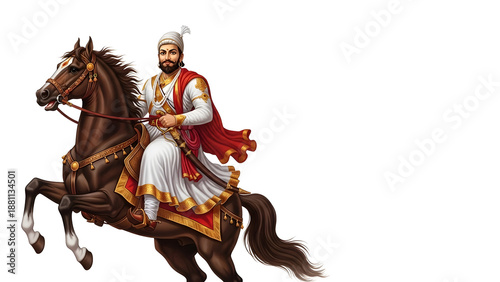 Chhatrapati Shivaji Maharaj king horse rider sword warrior leader history royalty tradition culture power bravery legacy portrait