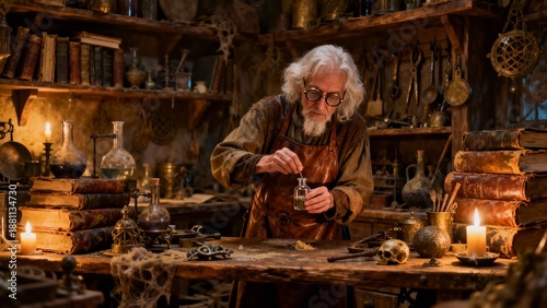 Wallpaper Mural An alchemist in his workshop conjures magic Torontodigital.ca