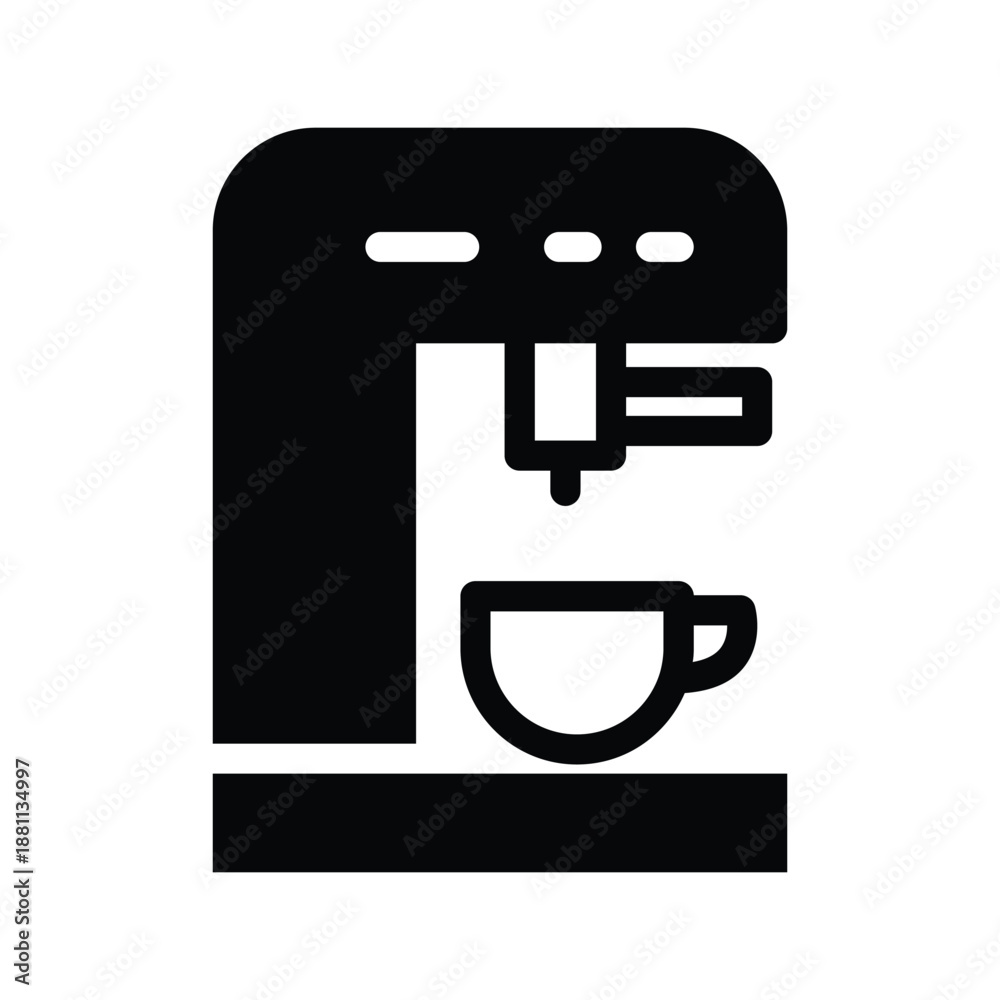Fototapeta premium coffee macine solid icon vector design good for web or mobile app