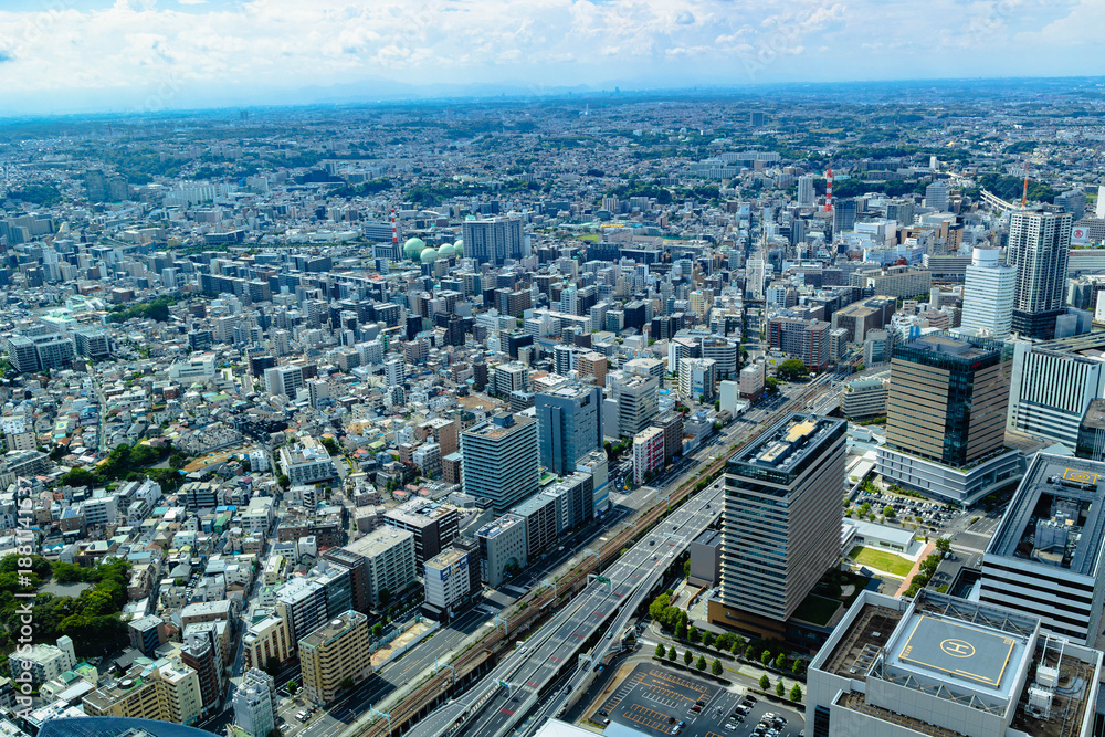 Fototapeta premium ランドマークタワーから見下ろした横浜街