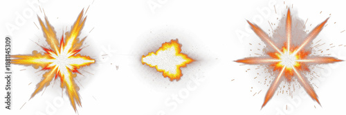 Bilde på lerret Muzzle Flash Burst, Firearm Blast Light, Gunshot Flash Effects, Weapon Discharge