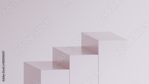 Foto Minimalist three-step structure in soft light, symbolizing growth