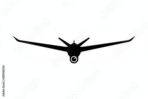 Silent Sentinel: A stark silhouette of an unmanned aerial vehicle (UAV), a modern symbol of surveillance and innovation, poised for flight.