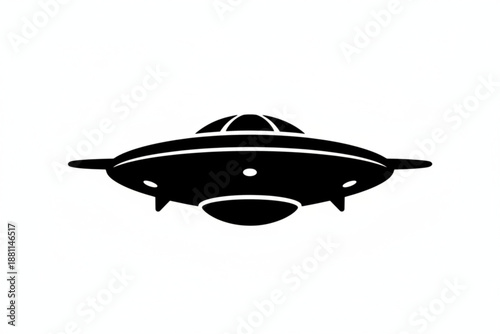 Mysterious Encounter: A sleek, saucer-shaped silhouette against the open sky evokes a sense of wonder and intrigue, sparking the imagination with its enigmatic form.