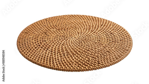 Rattan placemat isolated on transparent or white background, png