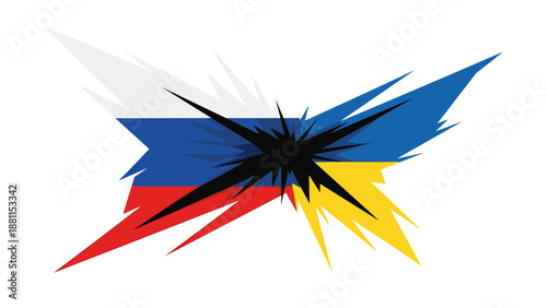 Abstract explosion with sharp colorful shards