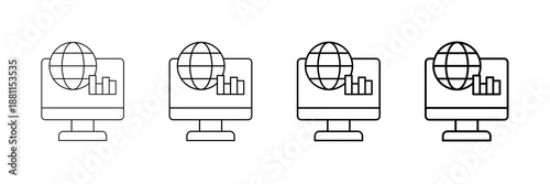 E-Commerce Sales Icons Vector Set In Different Stroke Line Style