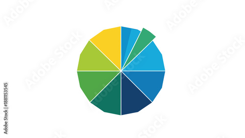 Colorful pie chart with vibrant segments representing data analysis