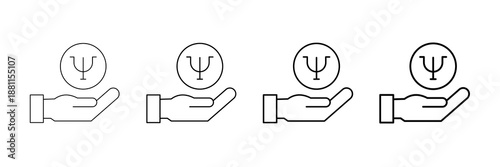 Psychological Help Icons Vector Set In Different Stroke Line Style