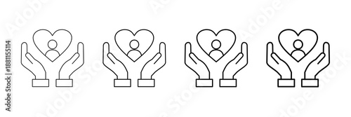 Self Care Icons Vector Set In Different Stroke Line Style