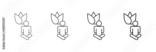 Relaxation Icons Vector Set In Different Stroke Line Style