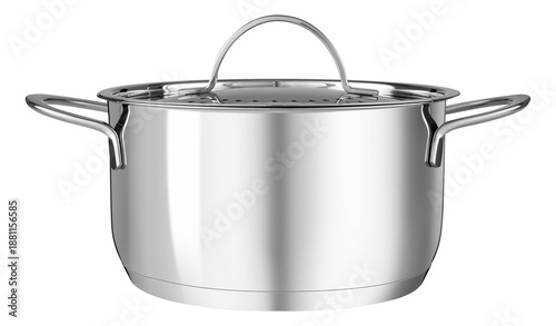 Stainless steel pot without logo with stainless steel lid and handles