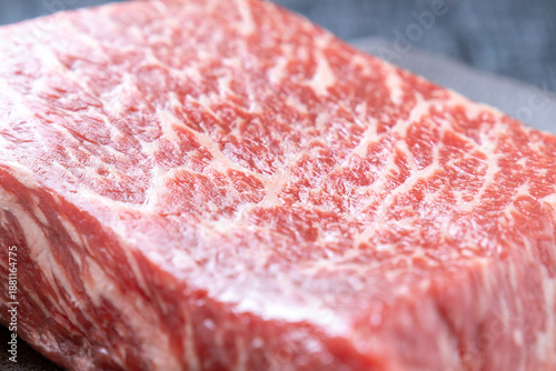 牛肉(モモ ブロック)のアップ。