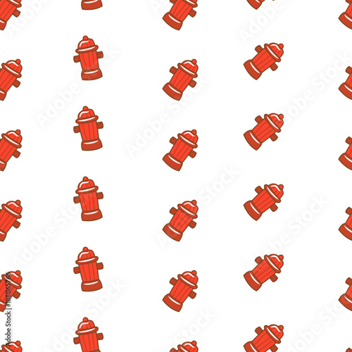 seamless pattern simple firefighter theme