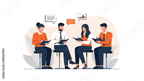 Team Meeting Collaboration Discussion Business People Sitting Circle