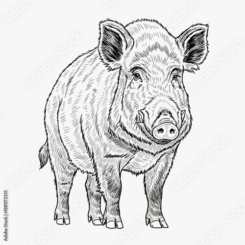 Wallpaper Mural Wild Boar Illustration Torontodigital.ca