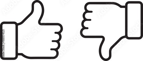 thumb approval and disapproval icons thumbs up thumbs down set