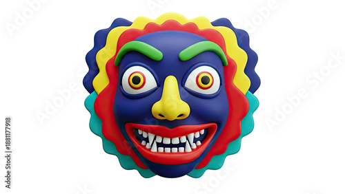Abstract Colorful 3D Mask with Exaggerated Features