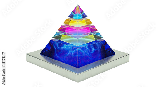 Layered Geometric Pyramid with Cosmic Interior