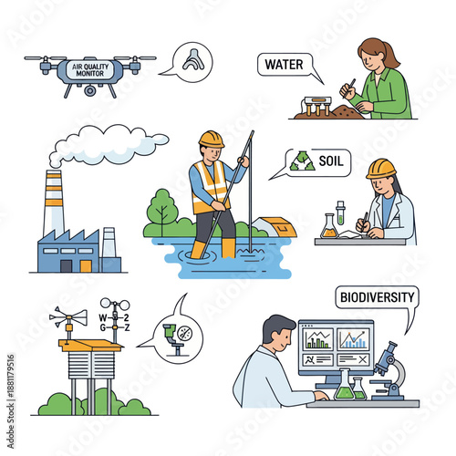 Environmental Scientist Monitoring Pollution Levels.