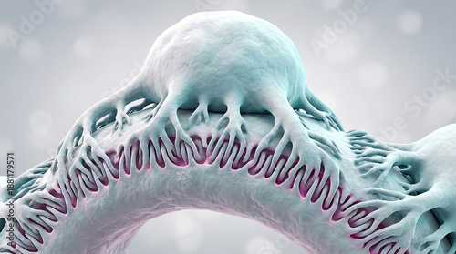 SEM View of Podocyte Cell Body and Pedicel Interdigitation on Glomerular Capillary