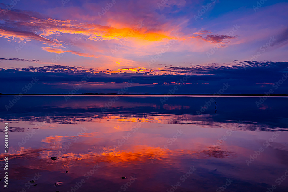 Ταπετσαρία Vibrant sunset at Rend Lake