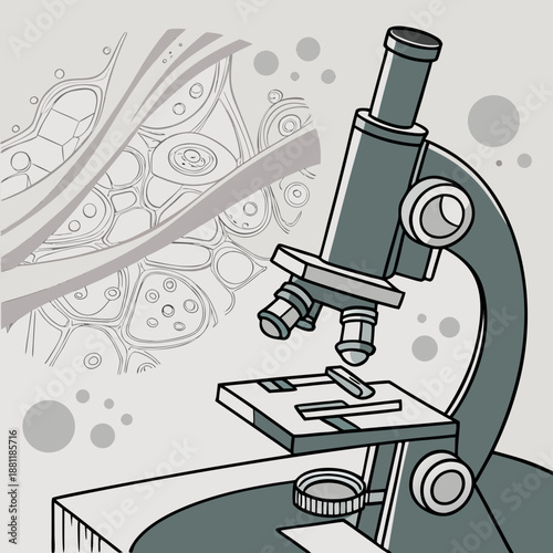 Microscope viewing intricate cellular patterns