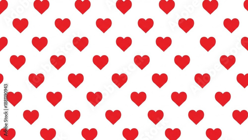 Valentine's Day A seamless pattern of repeating red hearts on a white background, perfect for Valentine's Day or romantic themes