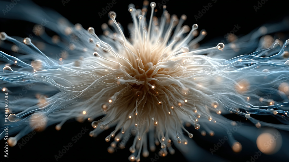 custom made wallpaper toronto digitalClose-up of a fiber optic or filament with glowing tips and flowing strands.