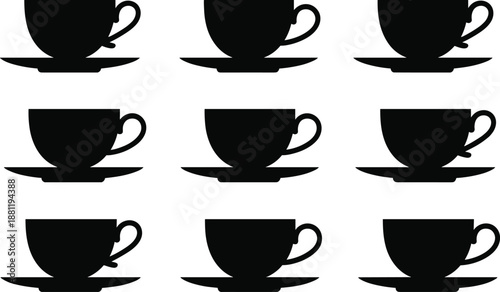 Black taxi car silhouette icon isolated on white background, city transportation vehicle vector illustration, urban taxi cab side view graphic