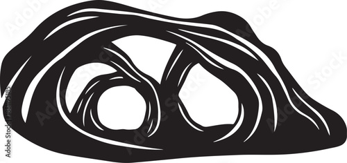 Abstract black and white swirling pattern design element