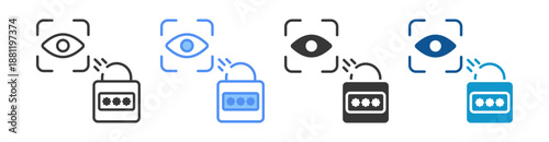 Retina Scan Icon Set Multiple Style Collection