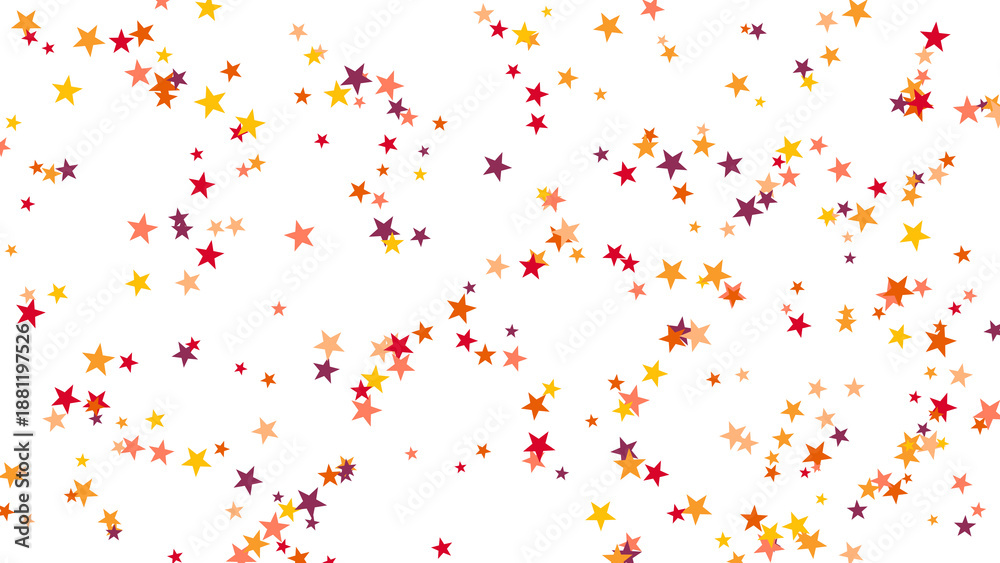Obraz premium Scattered Autumn Stars Background on White, Festive Celebration