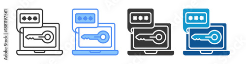 Two Step Verification Icon Set Multiple Style Collection