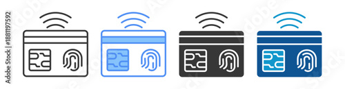 Smart Card Icon Set Multiple Style Collection