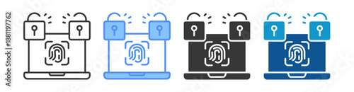 Biometric Authentication Icon Set Multiple Style Collection