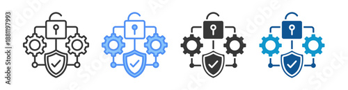 Authentication Icon Set Multiple Style Collection