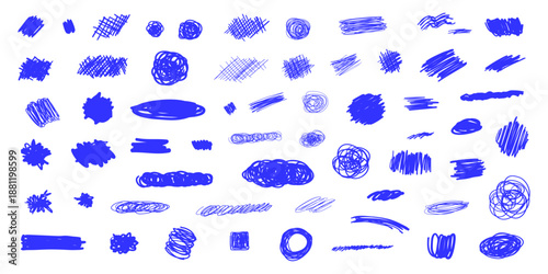 Hand Drawn Ink Scribbles, Doodles, and Pen Stroke Design Elements Set