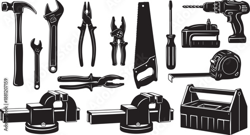 Collection of various tools and equipment for DIY projects