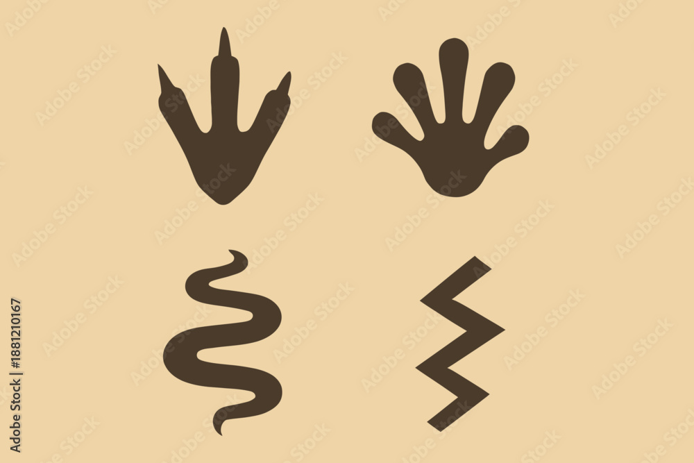 Obraz premium Animal Tracks and Trails A Collection of Wildlife Footprints.
