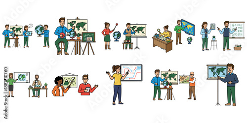 Geography Education Illustration Set